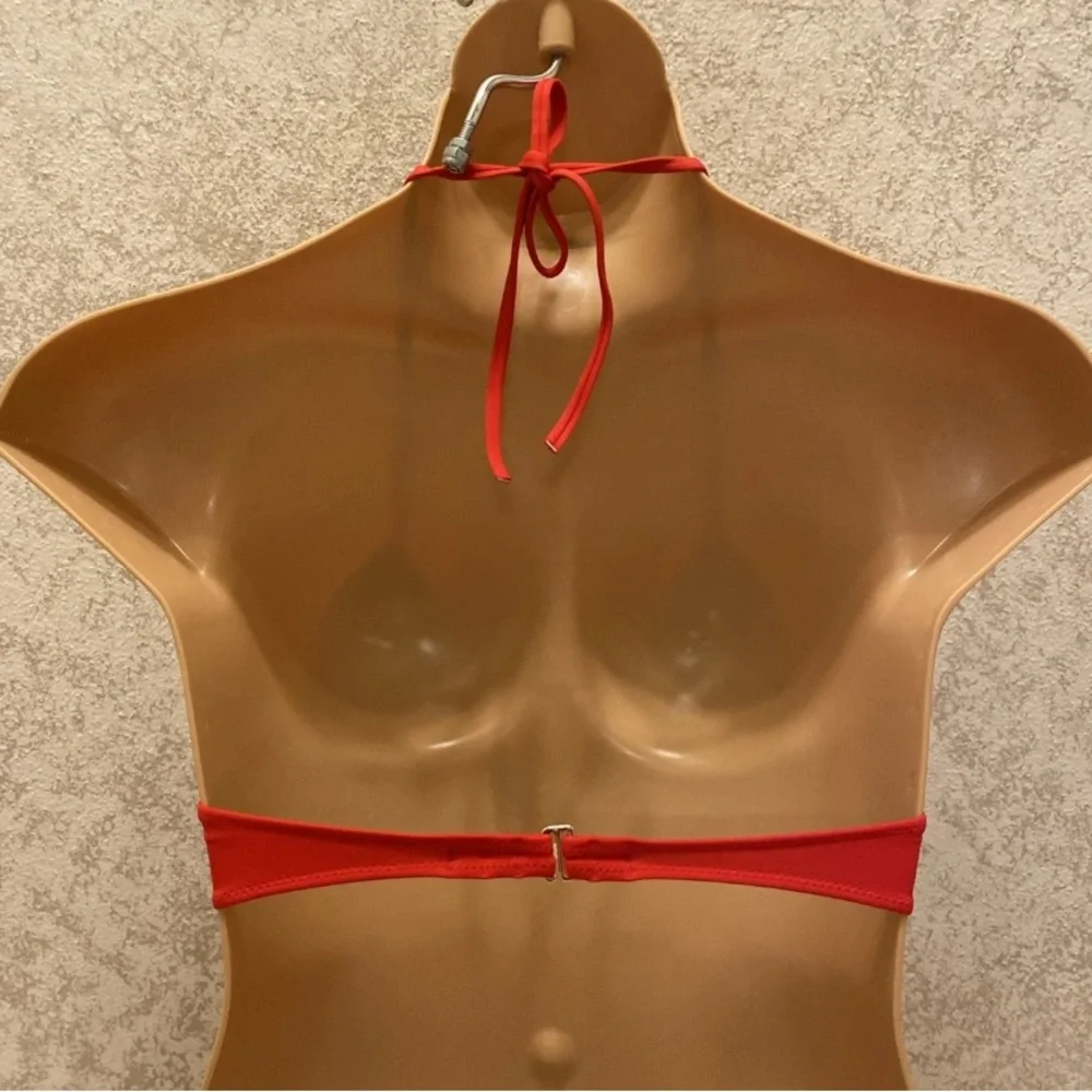 Shade & Shore Red Halter Bikini Top